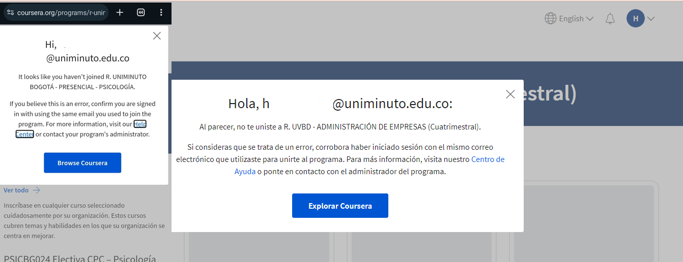 Estado de estudiante sin Licencia
